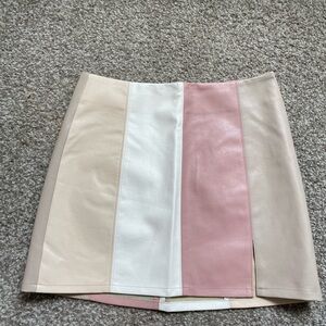 Altar'd State Cream and White Mini Pencil Skirt